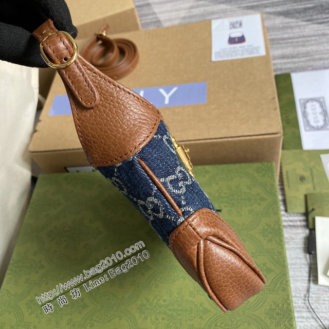 Gucci2021新顏色女包 古馳復古牛仔布包 Gucci丹寧系列腋下包 637092  ydg3195